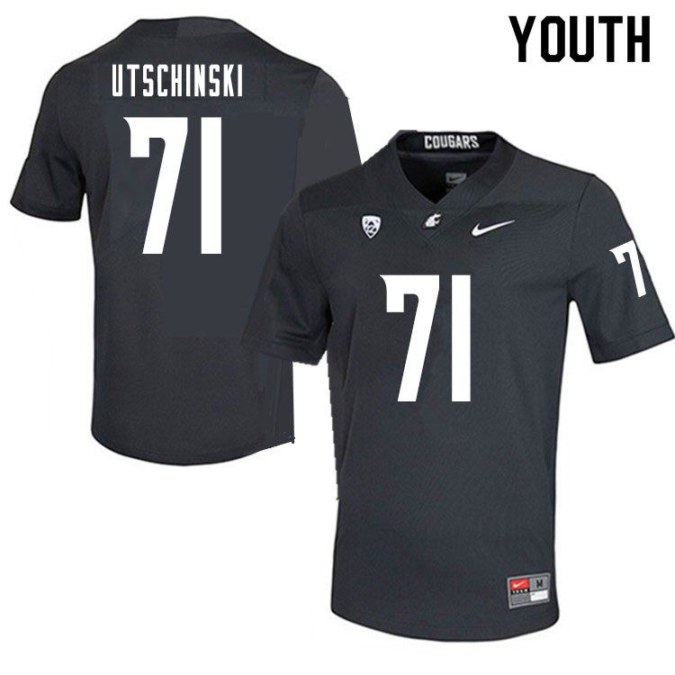 Youth #71 Patrick Utschinski Washington State Cougars College Football Jerseys Sale-Charcoal